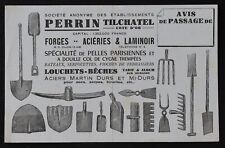 Buvard PERRIN TILCHATEL Forge Aciérie Laminoir Jardinage serpe binette blotter 3