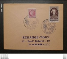 Lettre Cambrai 1947 n° 785 Yvert Enveloppe exposition philatélique