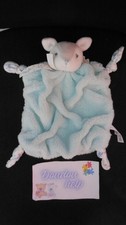 doudou plat Plume biche faon bleu vert d'eau KALOO - état NEUF -