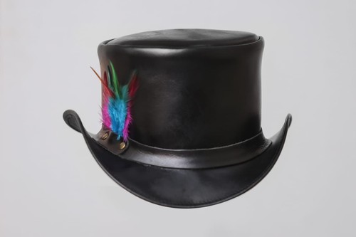 Chapeau cuir noir - noir, bande