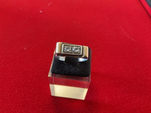 Bague tank art déco argent