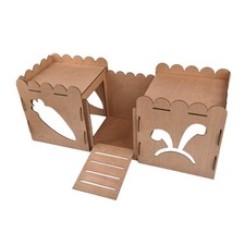 Cachette de lapin en bois, lit