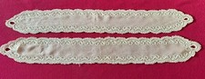 2 anciennes embrasses de rideaux en broderie cornely longueur 59 cm H 8.5 cm