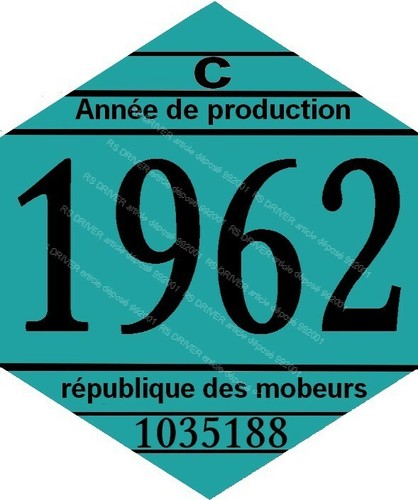 Vignette 1962 pour mobylette - 1962,