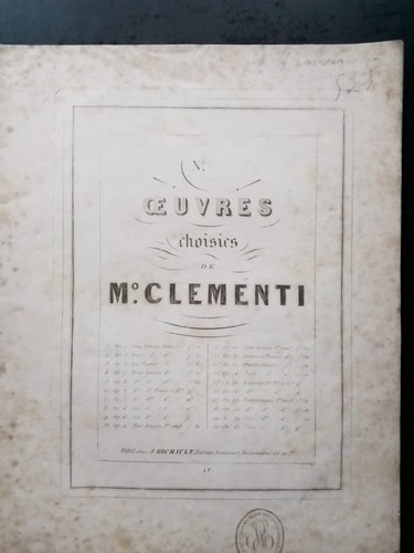 Partition ancienne clementi - partition,