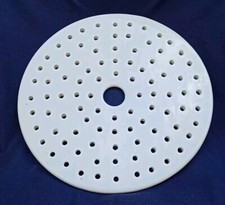 Ancienne plaque égouttoir à fruits-fromages  - Porcelaine diam. 22cm. fin XIXe