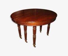 Table 6 pieds à bandeau époque Louis Philippe en acajou de cuba