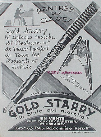 Publicite gold starry stylo - gold,