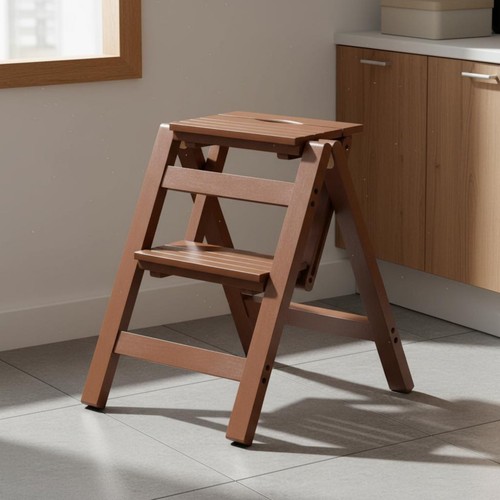 Escabeau pliant bambou - escabeau,