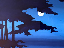 Tableau ancien Symboliste bord