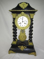 Horloge Pendule Portique d'époque Napoleon III 19ème siècle Douillon ST Nicolas