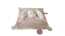 Doudou lapin plat rose - Les