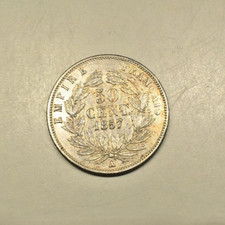 RARE SUP cote  180 EURO 50 CENTIMES NAPOLEON III 1857 A