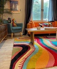 Tapis multicolore irrégulier tapis en laine premium de haute qualité
