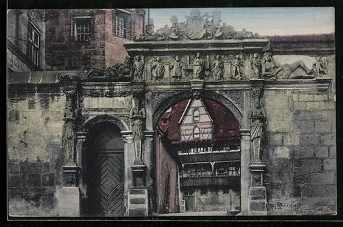 Carte postale bamberg portail - postale, bamberg,