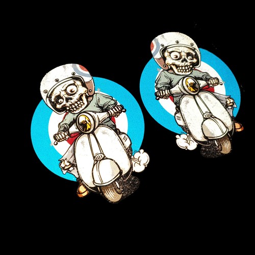 Mods skull motard lambretta - skull,