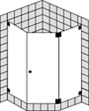 Paroi de douche pentagonale