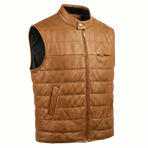 Men genuine leather puffer - men's,