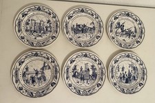 Lot De 6 Assiettes Parlantes Sarreguemines, Révolution Française Bleu Et Blanc.
