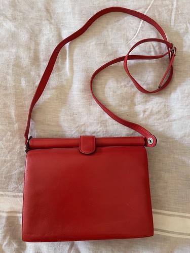 Sac main cuir - rouge, la