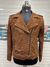 Veste cloutée femme en cuir