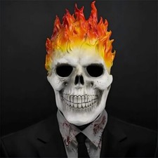 Ghost Rider Mask Scary Flame