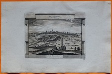 VAN DER AA Gravure originale c1725 VUE DE MONTPELLIER Hérault Bas-Languedoc Lez