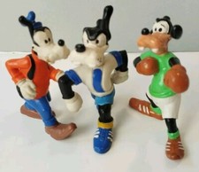 Lot 3  figurines WALT DISNEY GOOFY DINGO sport  BULLY 80's ✨ Étiquette✨