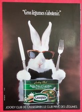 Publicité de presse: Aliment Légumes CASSEGRAIN Lapin & Plat préparés GORCY 1989