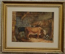 Aquarelle fin XIXème vaches