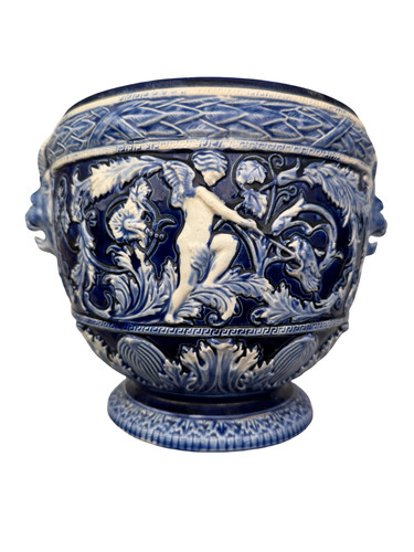 Jardinière majolique bleue - , de