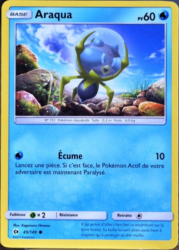 Carte pokémon 149 - pokémon, araqua