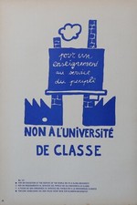 Affiche mai 68 NON A L'UNIVERSITE DE CLASSE / FRONTIERE CRS poster DOBSON 55 56