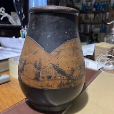 Ancien Pot En Bois .Pot À Tabac Décor Basque