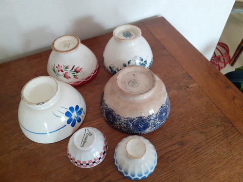 Lot anciens bols faïence - lot,