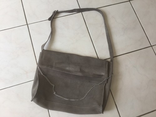 Sac cabas zara daim gris - cabas,