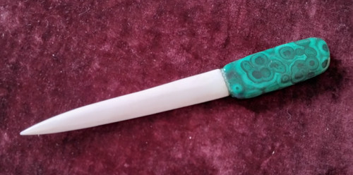 Ancien coupe papier malachite