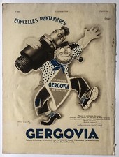 PUBLICITE ADS BOUGIE GERGOVIA  Dam Pierre Leconte 2 COULEURS L'Illustration 1933
