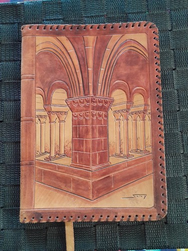 Couvre livre ancien cuir - livre, /