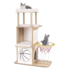 Arbre À Chat Bois Design Sportif 120 Cm Avec Hamac Perchoirs Et Condos Douillets