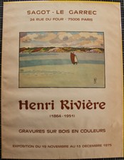 Henri RIVIERE Affiche originale Quadrichromie Exposition Sagot-Le Garrec 1975