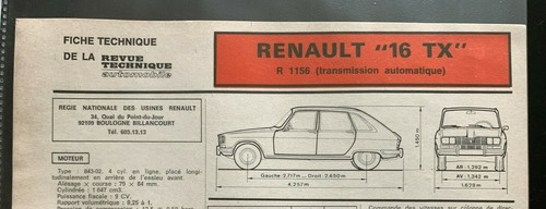 Fiche technique a - r.t.a, (rta)