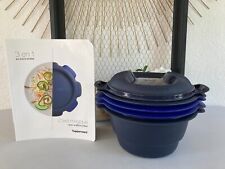 425⚜️Tupperware Cuisson à La Vapeur Micro-Ondes Micro Urban Millenial Bleu Foncé