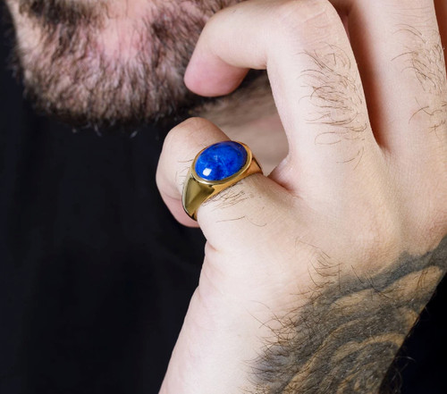 Bague lapis lazuli plaqué - lapis-lazuli,