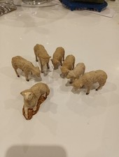 7 Santons crèche  Moutons laineux Devineau