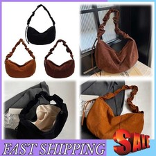 Sac à main femme en daim croissant bandoulière froncé mini pochette pour travail voyage