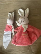 Doudou Peluche Lapin Marionnette Rose Playkids Maman Et Bébé