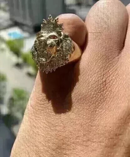 Bague rose tête lion heavy - rose,