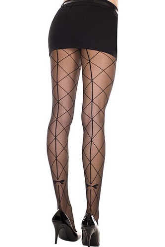 Collant fantaisie croisillons