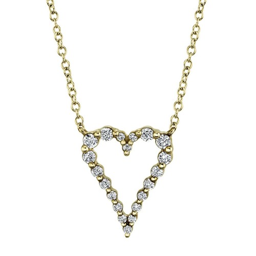 Diamant ouvert pendentif coeur - diamant,